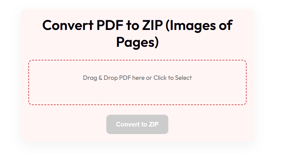 Convert PDF to ZIP