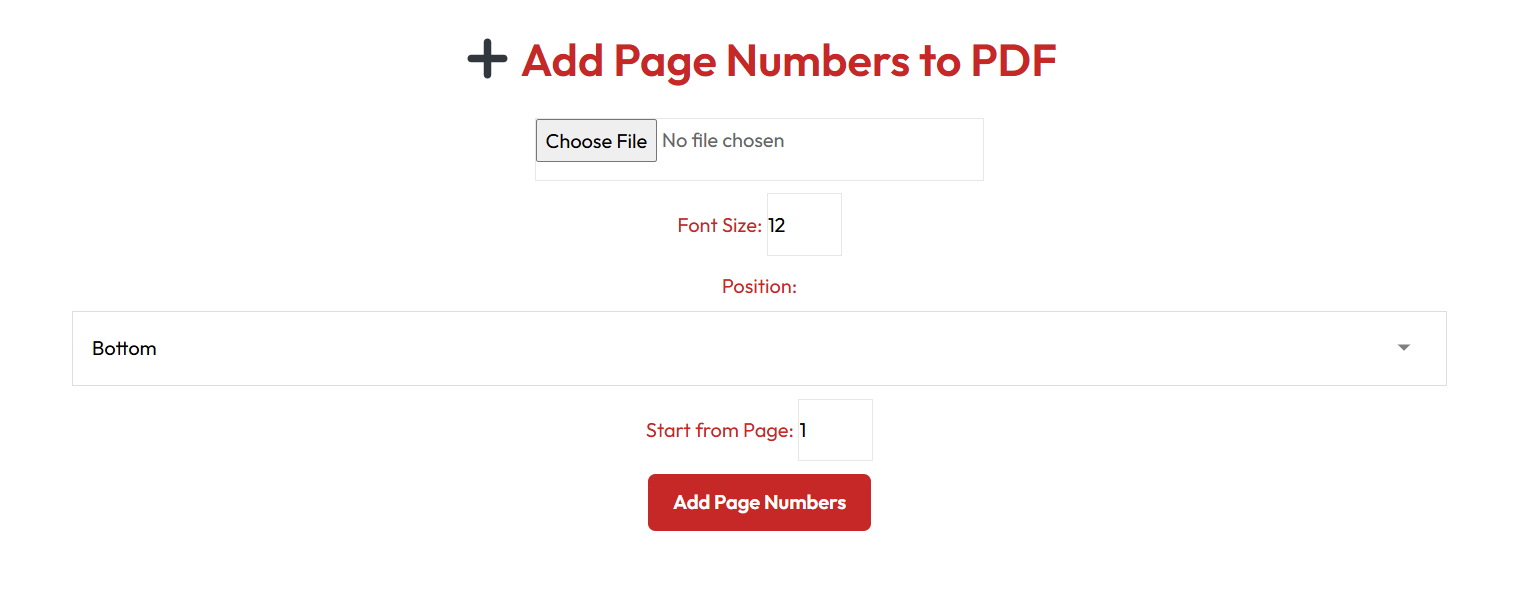 Add Page Numbers to PDF