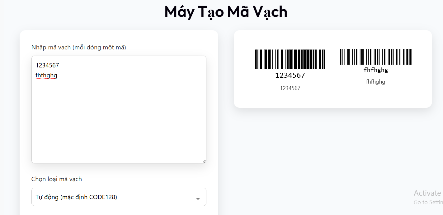 Máy tạo mã vạch