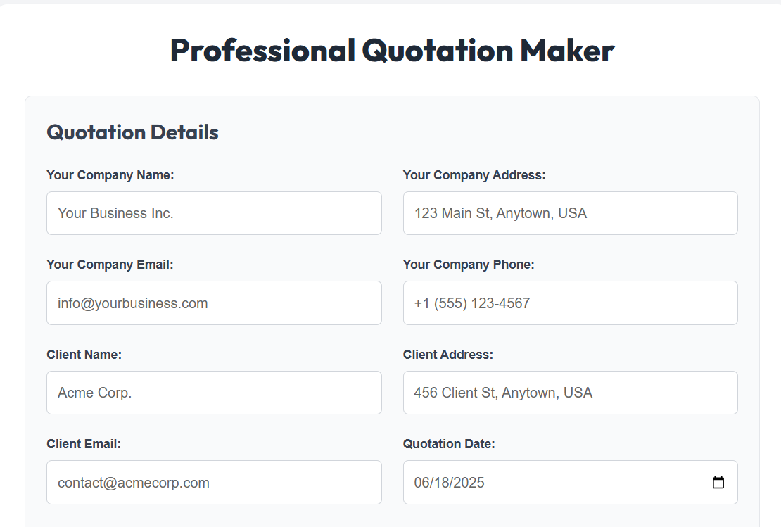 Professional Quotation Maker