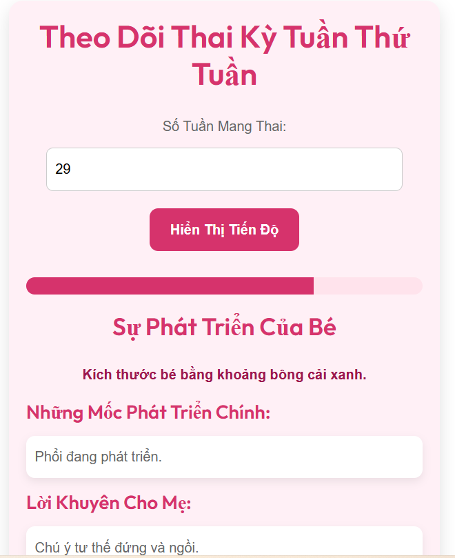 Theo dõi thai kỳ từng tuần
